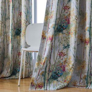 NIP Floral Design Digital Print 2 Window Drapes 2 Panels 52x95 in Floral Trees